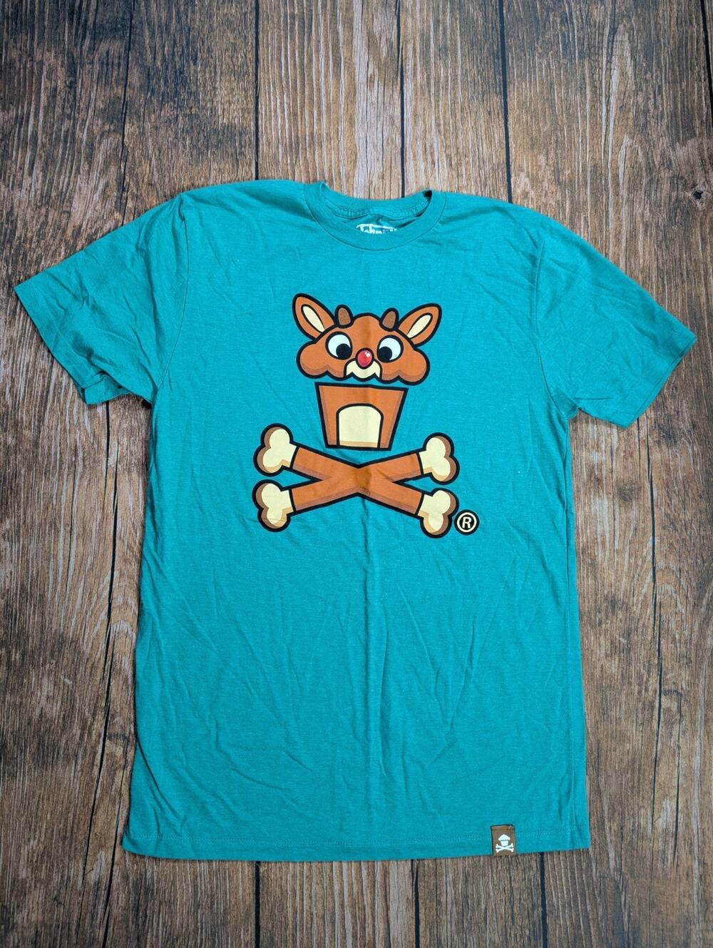 Rare JOHNNY CUPCAKES MENS Medium CHRISTMAS RUDOLPH The Red Nosed Reindeer